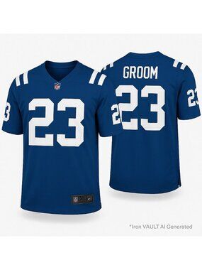 Nike XL Custom Indianapolis Colts Groom #23 Blue NFL On Field Jersey